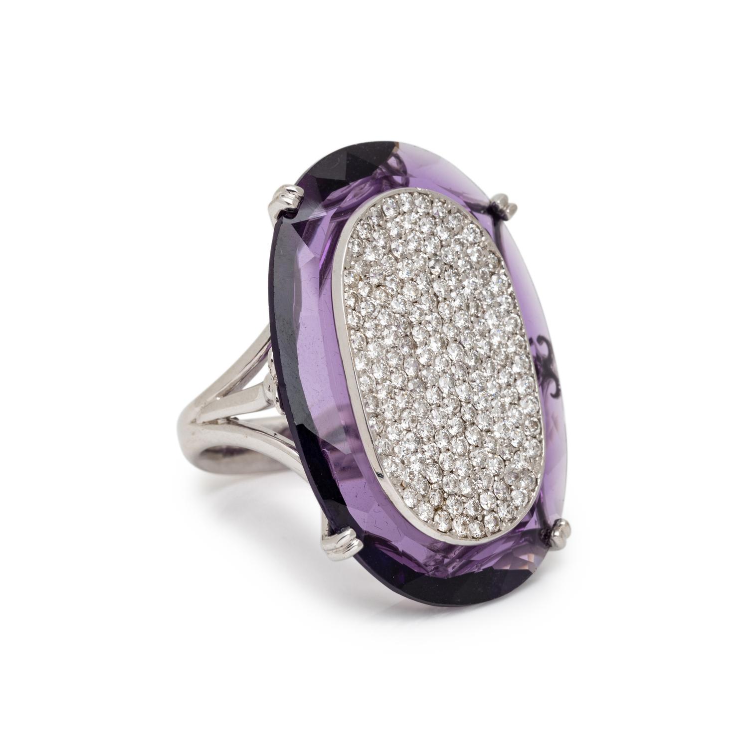 AMETHYST AND DIAMOND RING
