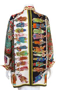 A Gianni Versace Silk Print Shirt, Size 44.