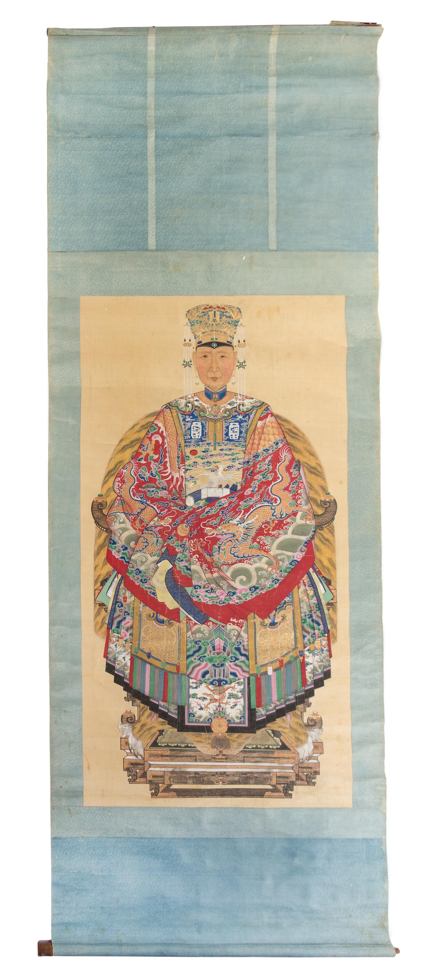 A Chinese Ancestral Portrait LATE QING DYNASTY 63 1/2 x 34 inches. — LATE QING DYNASTY