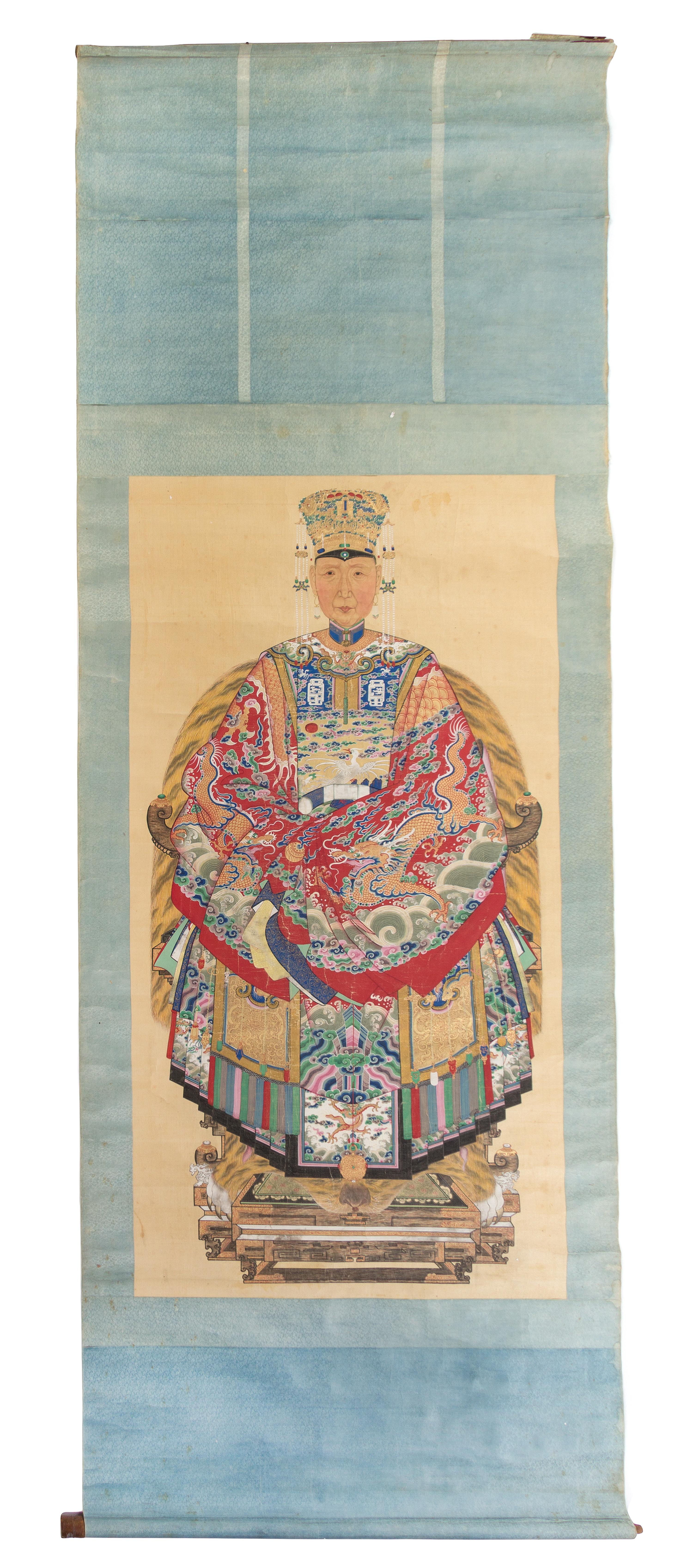 A Chinese Ancestral Portrait LATE QING DYNASTY 63 1/2 x 34 inches. — LATE QING DYNASTY