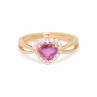 PURPLE-PINK SAPPHIRE AND DIAMOND RING