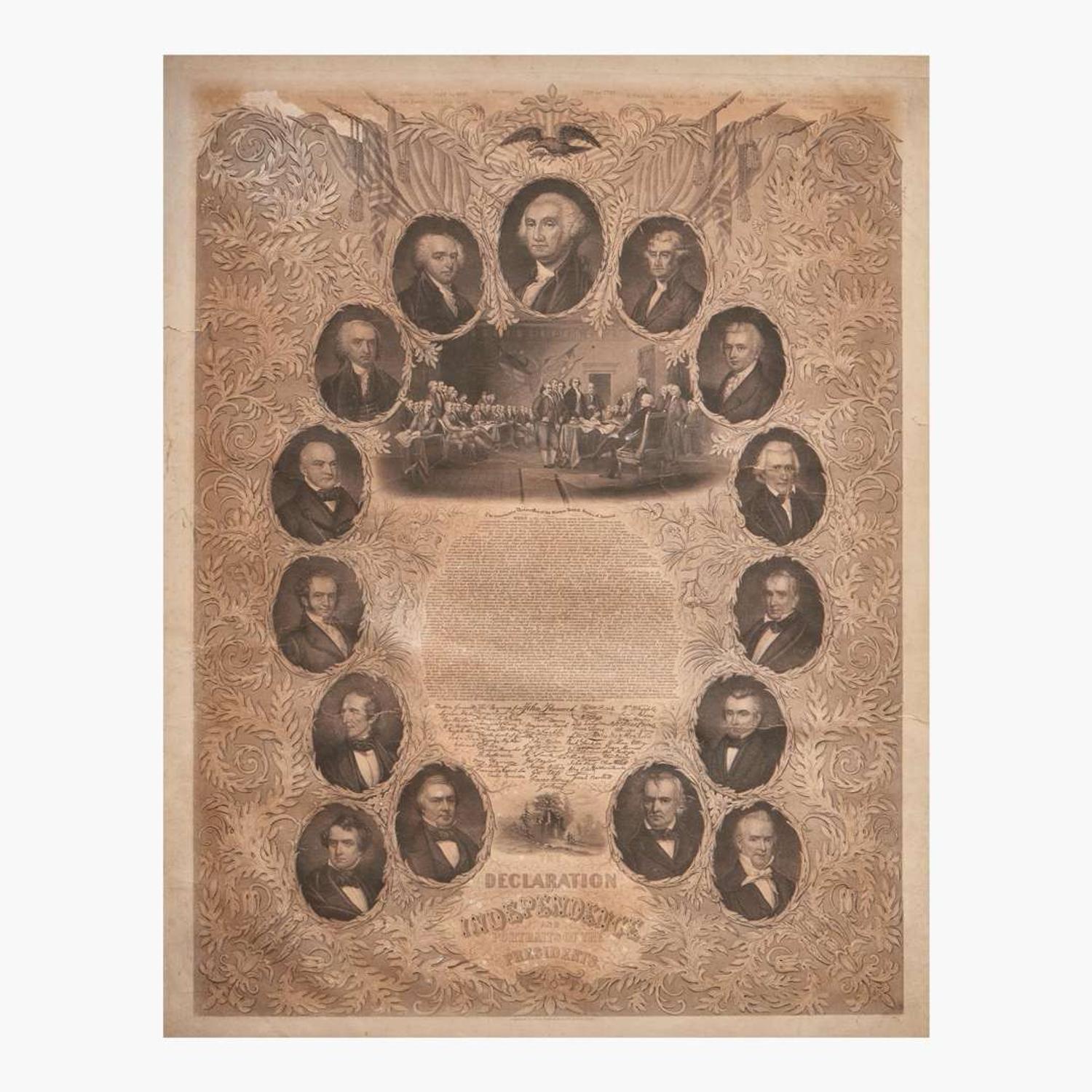 [Declaration of Independence] The Declaration of Independence and Portraits of the Presidents