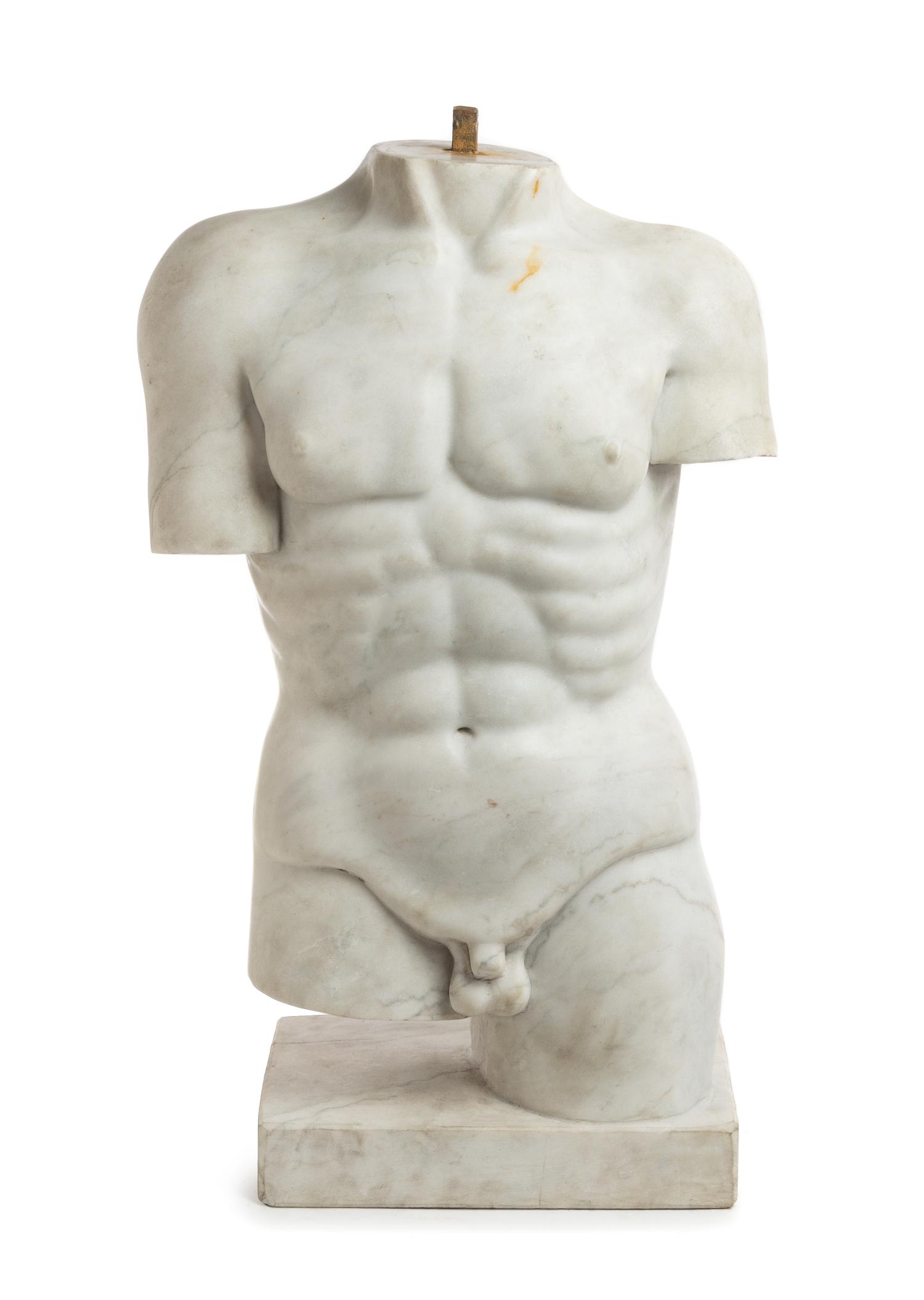 A Continental Marble Torso Height 25 inches. — AFTER THE ANTIQUE, 20TH CENTURY