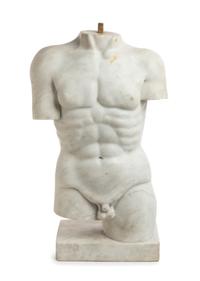 A Continental Marble Torso Height 25 inches. — AFTER THE ANTIQUE, 20TH CENTURY