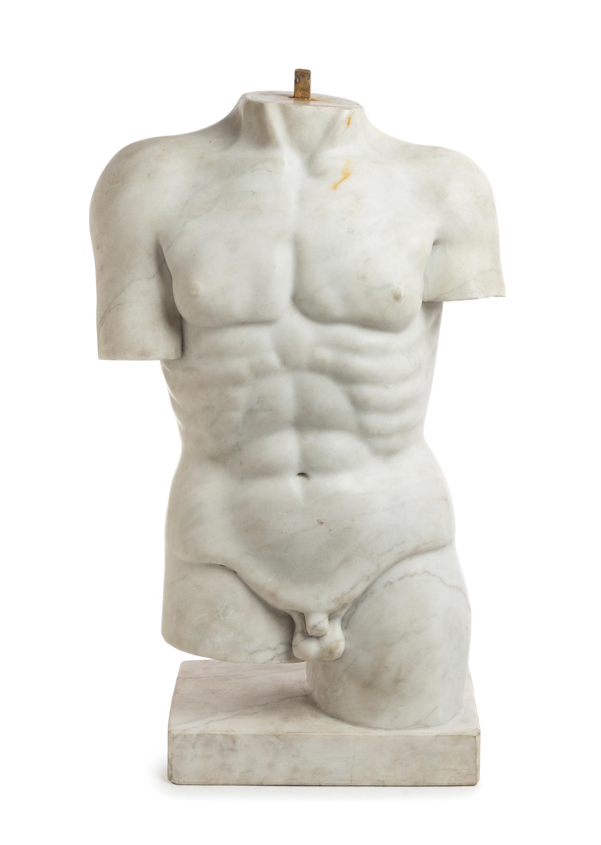 A Continental Marble Torso Height 25 inches. — AFTER THE ANTIQUE, 20TH CENTURY