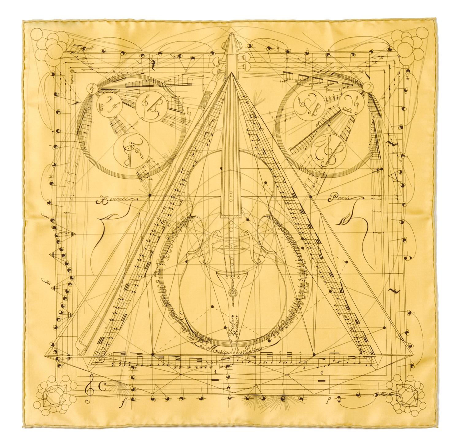 An Hermes Silk Pocket Square, 16 x 16 inches.