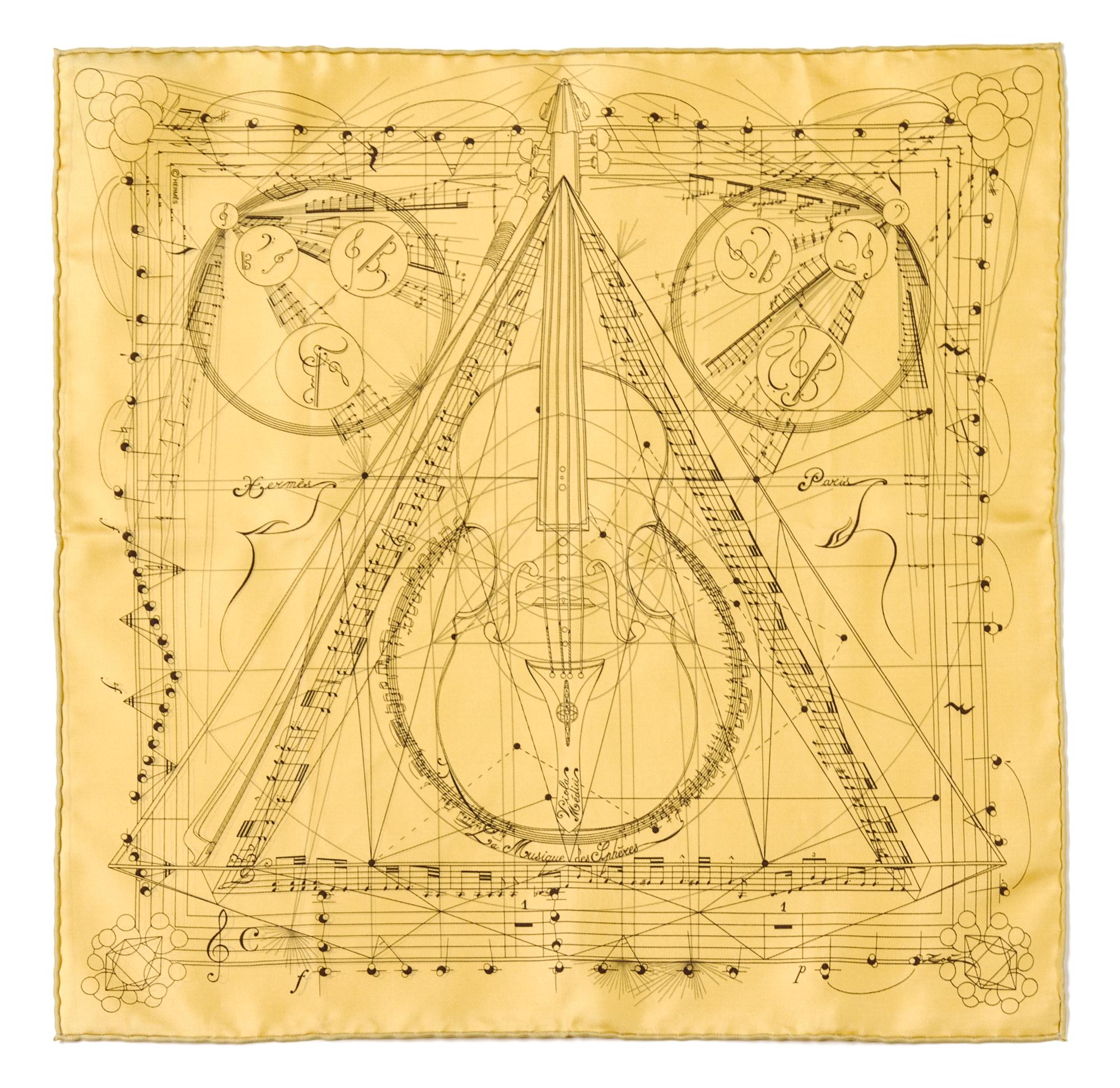 An Hermes Silk Pocket Square, 16 x 16 inches.
