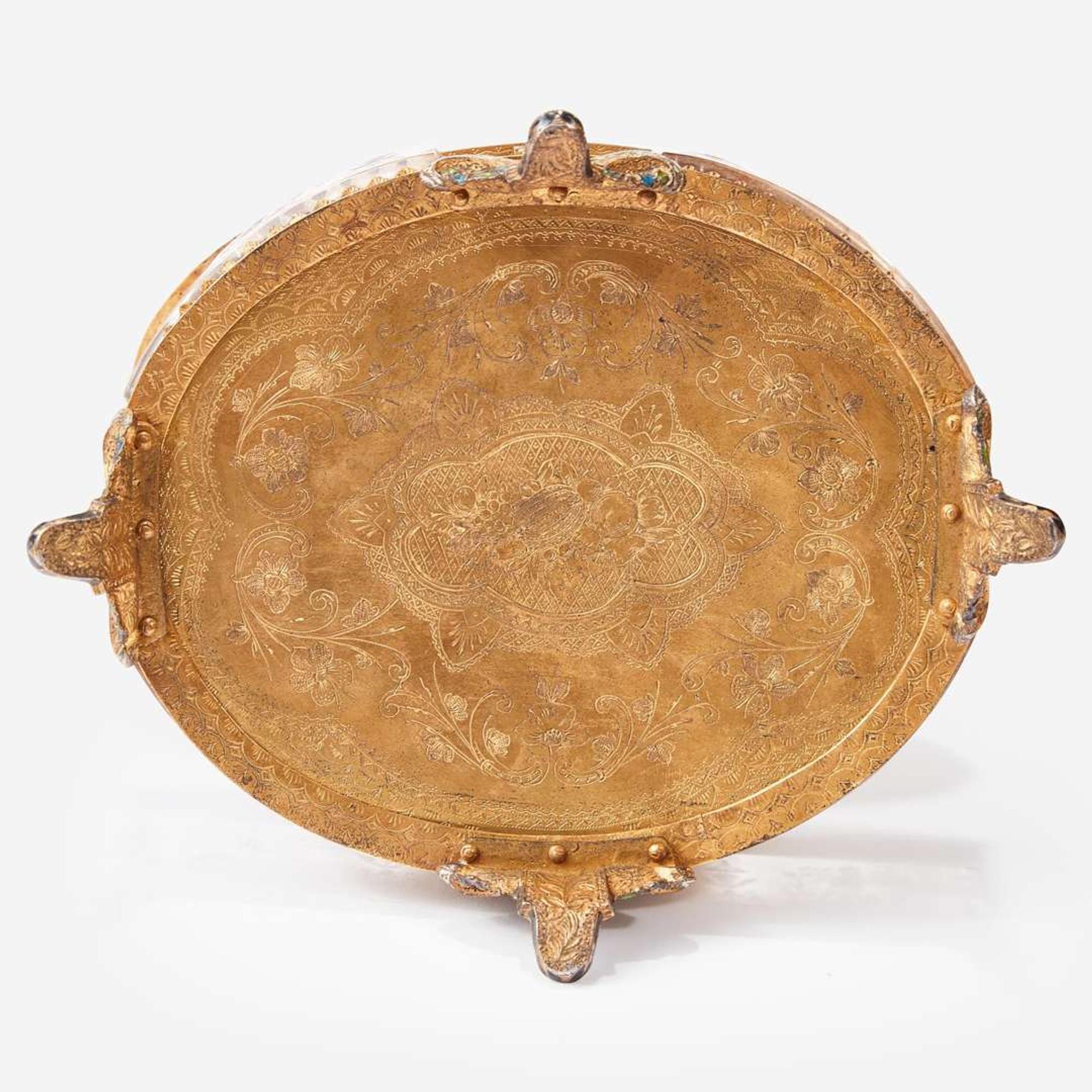 A Renaissance Revival etched glass, enamel, and gilt metal mounted casket Probably Austrian, late 19th / early 20th century