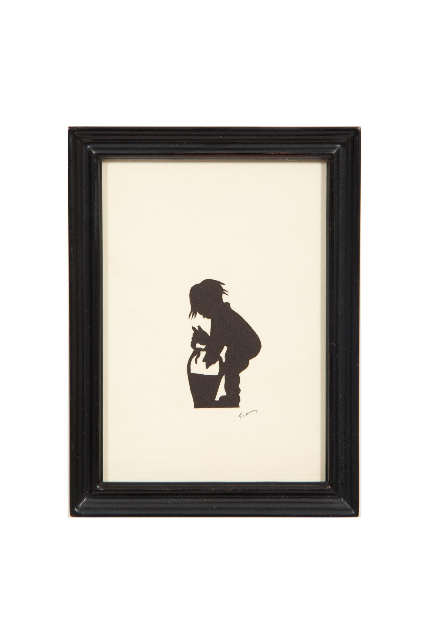 An Assemblage of Framed Paper Silhouettes Featuring 3 Beatrix Sherman Works