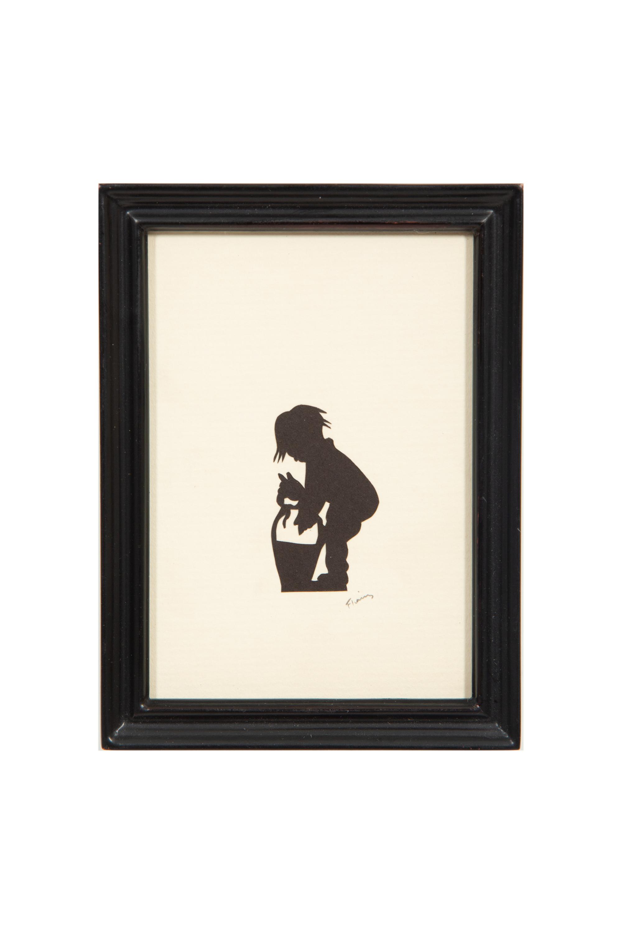 An Assemblage of Framed Paper Silhouettes Featuring 3 Beatrix Sherman Works