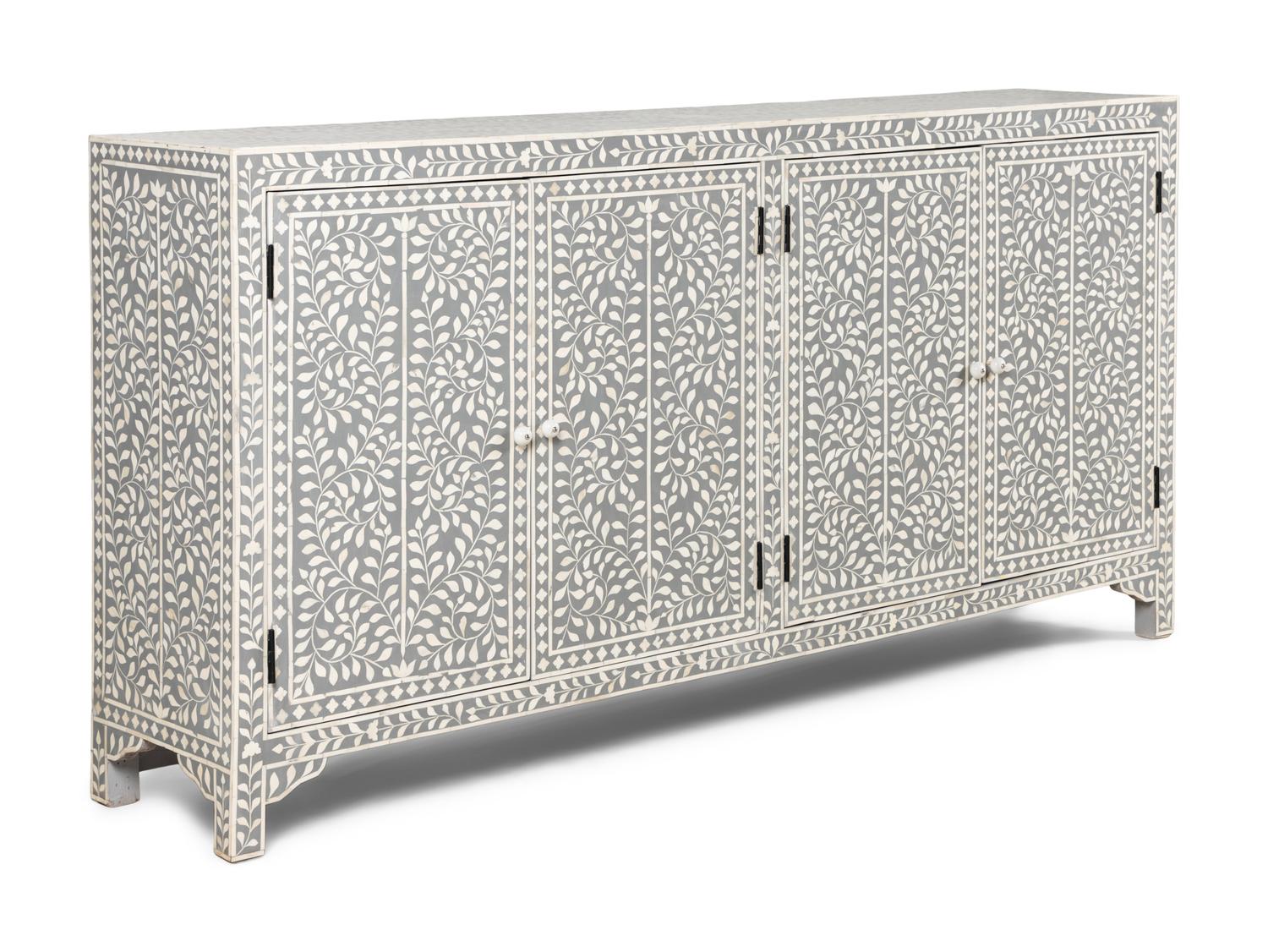 An Anglo-Indian Bone Inlaid Console Cabinet