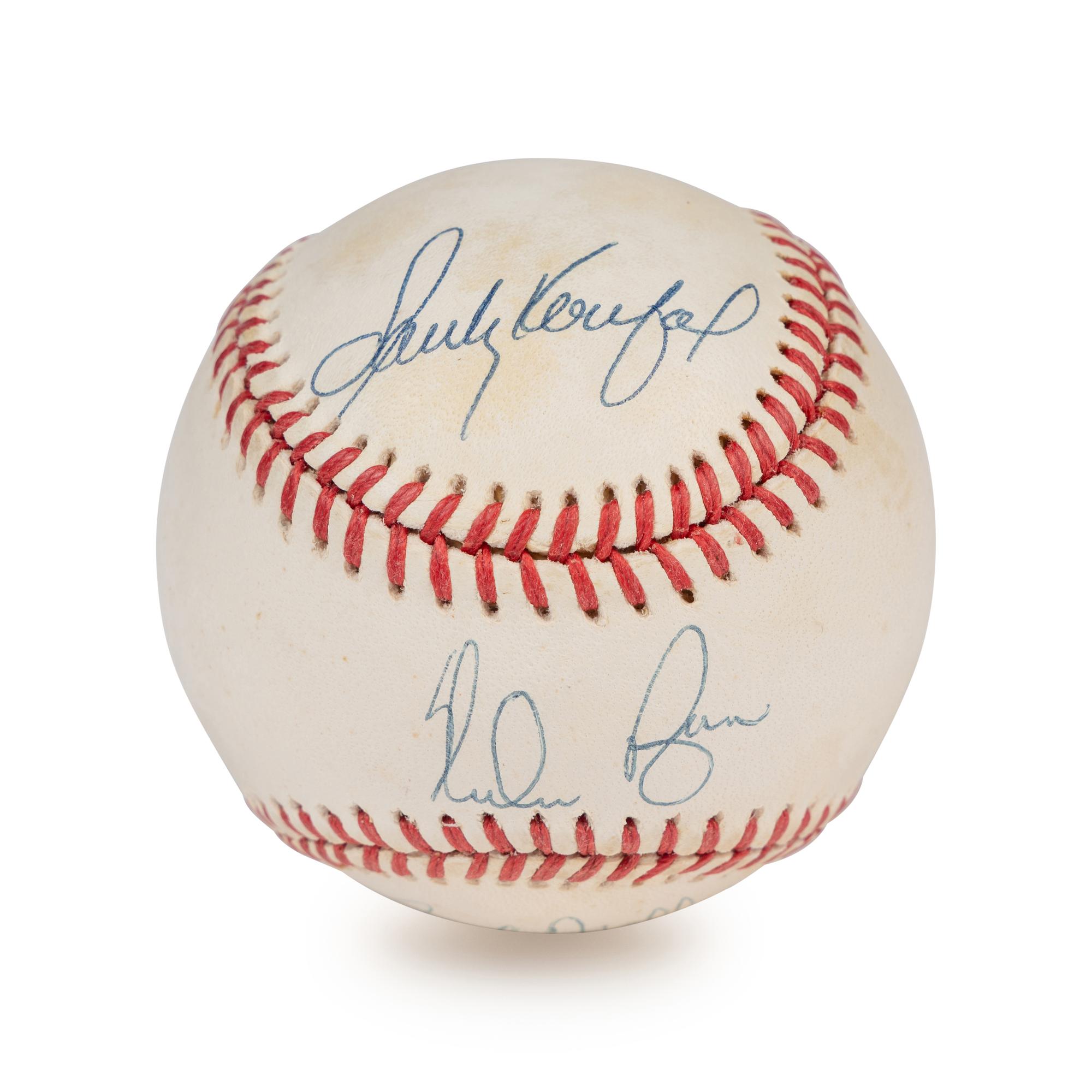 A Nolan Ryan, Sandy Koufax and Bob Feller No Hit Kings Signed Autograph Baseball (Beckett Authentication Services Letter)