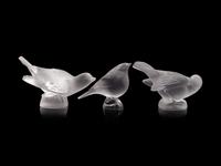 Three Lalique Bird Figures