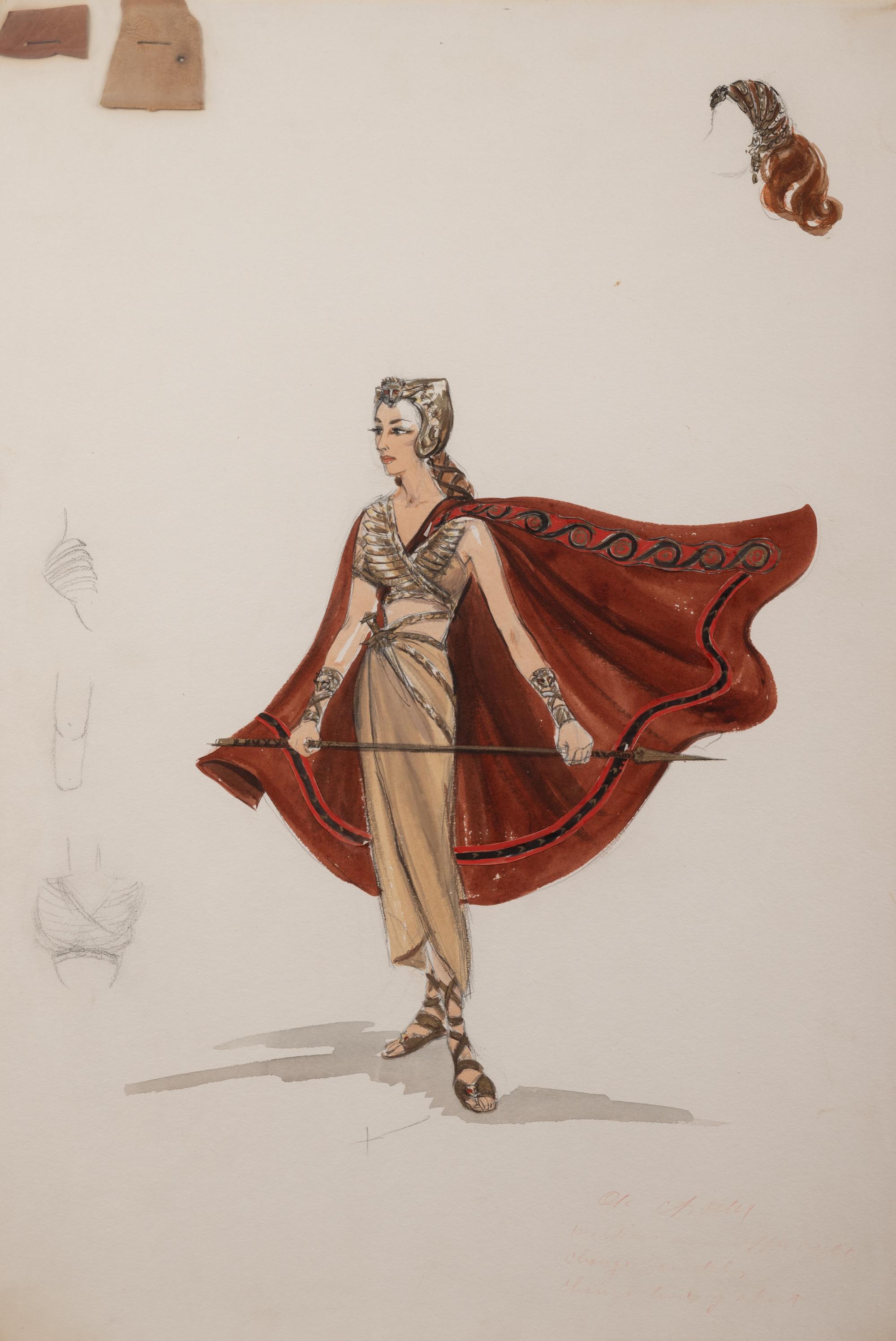 Four Conceptual Costume Illustrations from Cecil B. DeMille Films, 1935-1956
