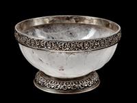 An Italian Silver Mounted Rock Crystal Bowl