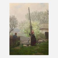 James Wells Champney (American, 1843-1903) At the Well