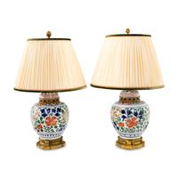 A Pair of Chinese Export Gilt Bronze Mounted Porcelain Ginger Jars