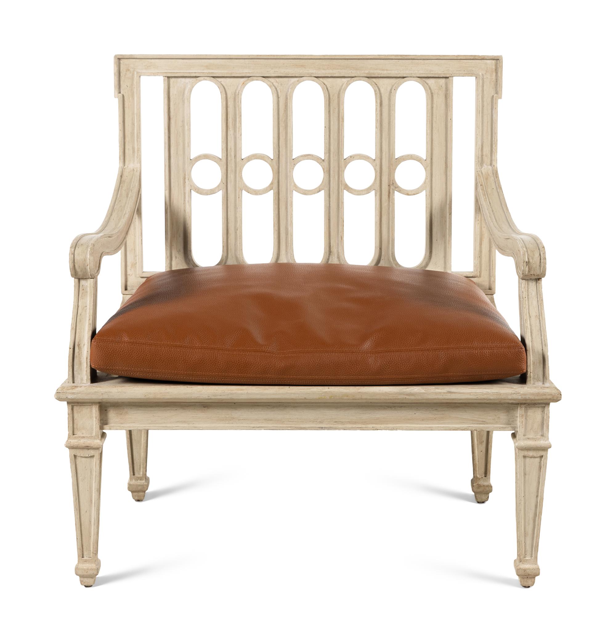 A Contemporary White Painted Armchair