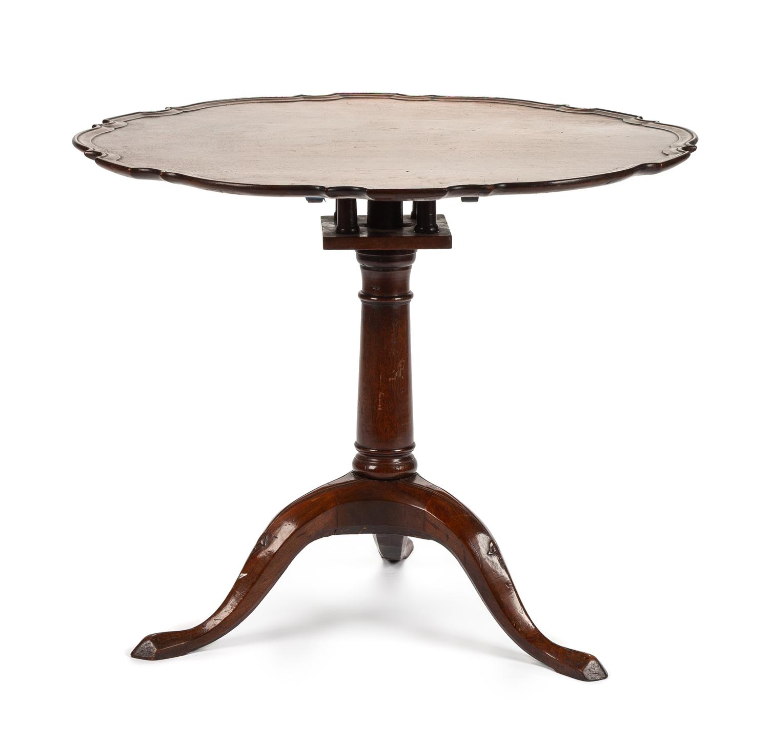 A Georgian Style Mahogany Tilt-Top Tea Table Height 28 x diameter of top 34 inches. — 19TH CENTURY