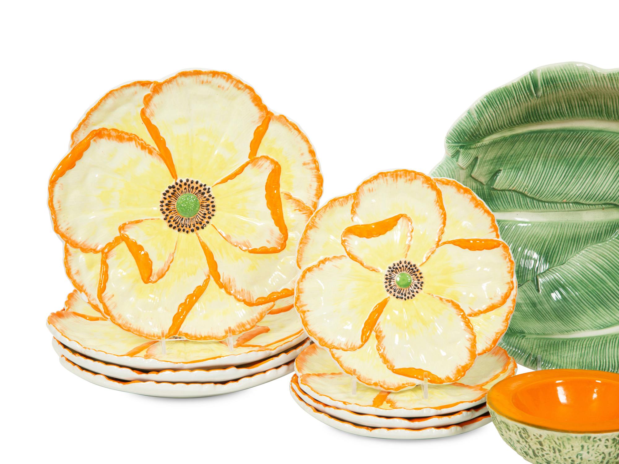 A Group of Italian Glazed Ceramic Tableware