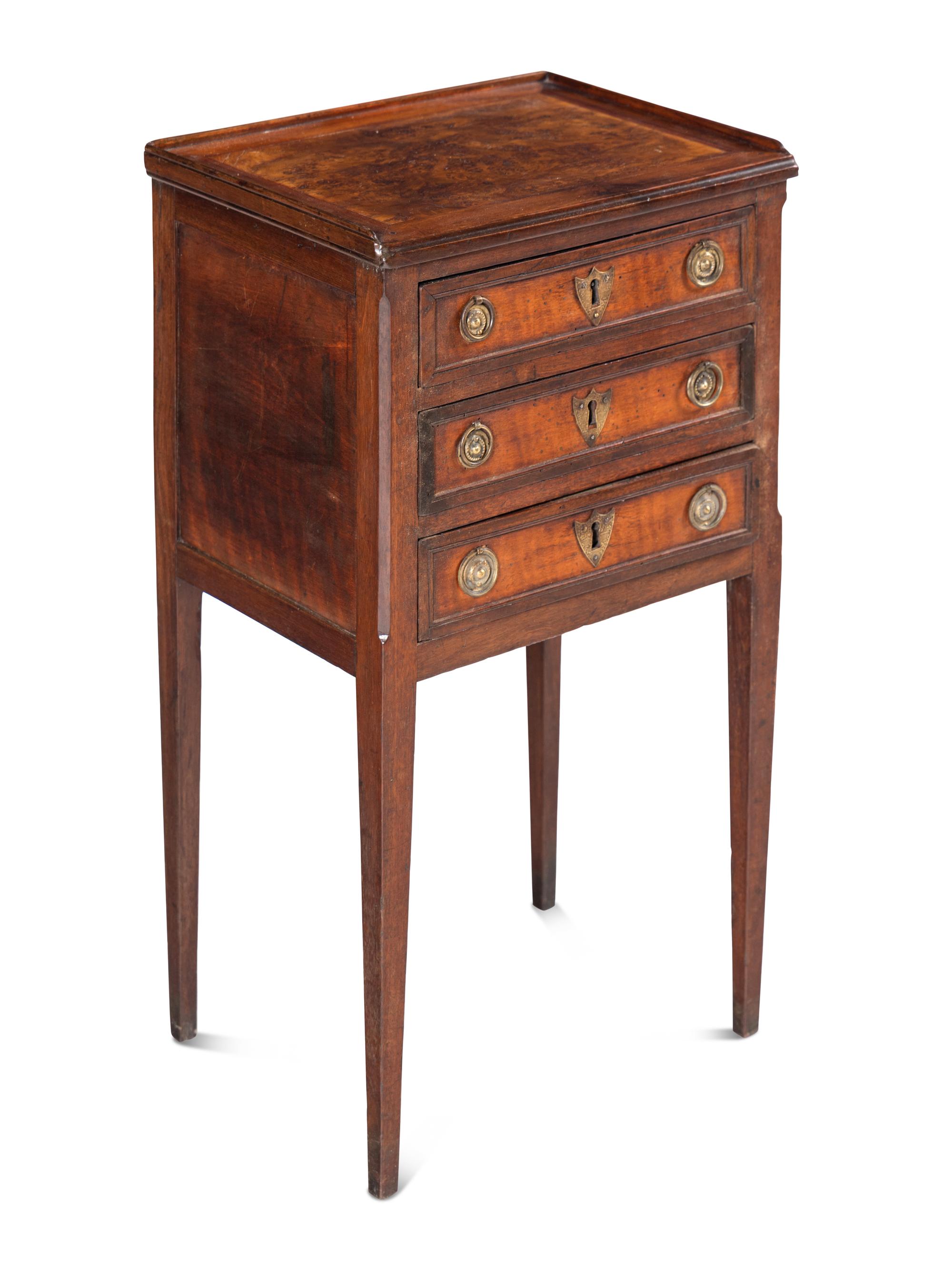 A Directoire Burlwood and Walnut Chiffonière