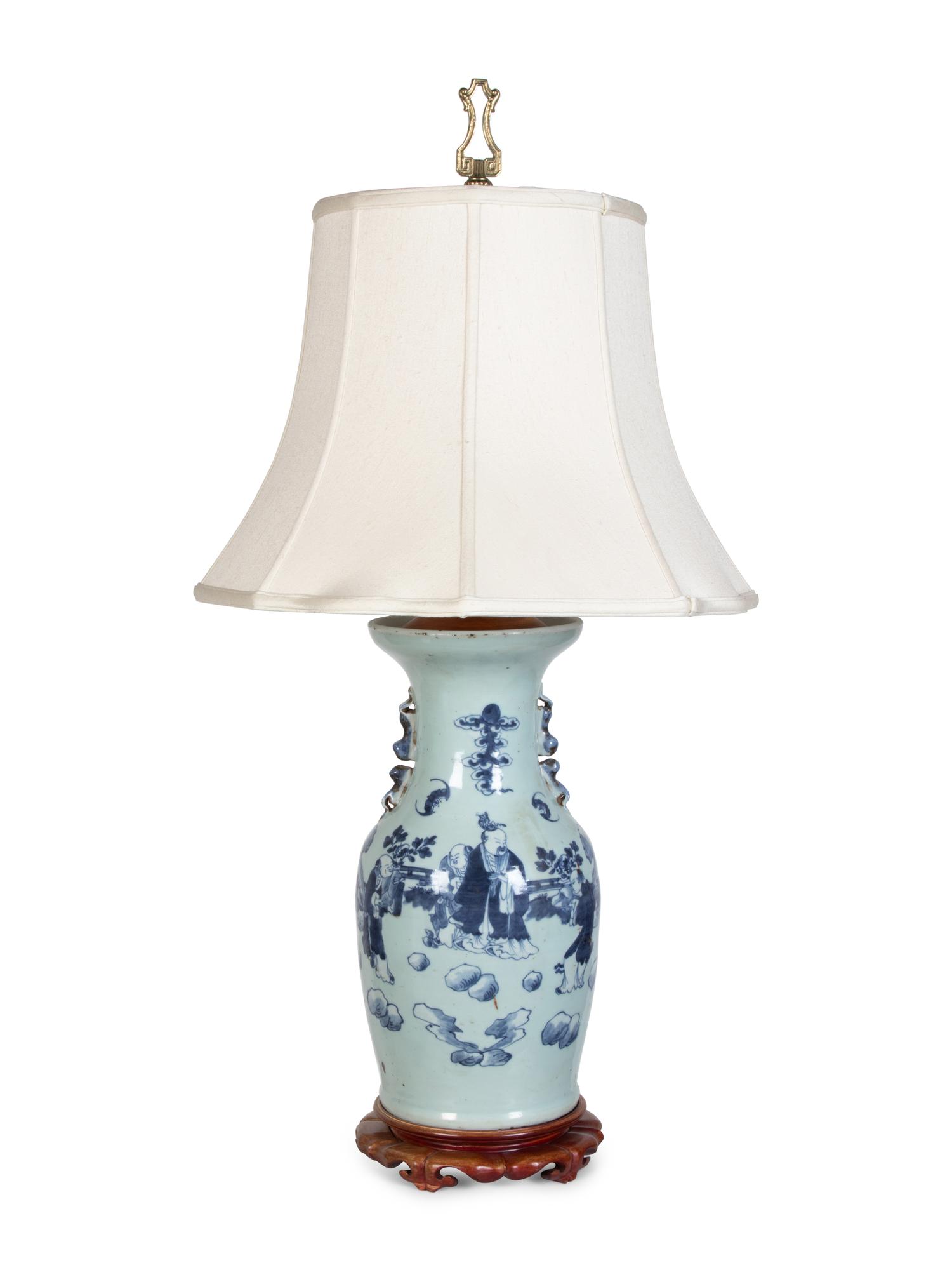 A Chinese Porcelain Vase Mounted as a Lamp