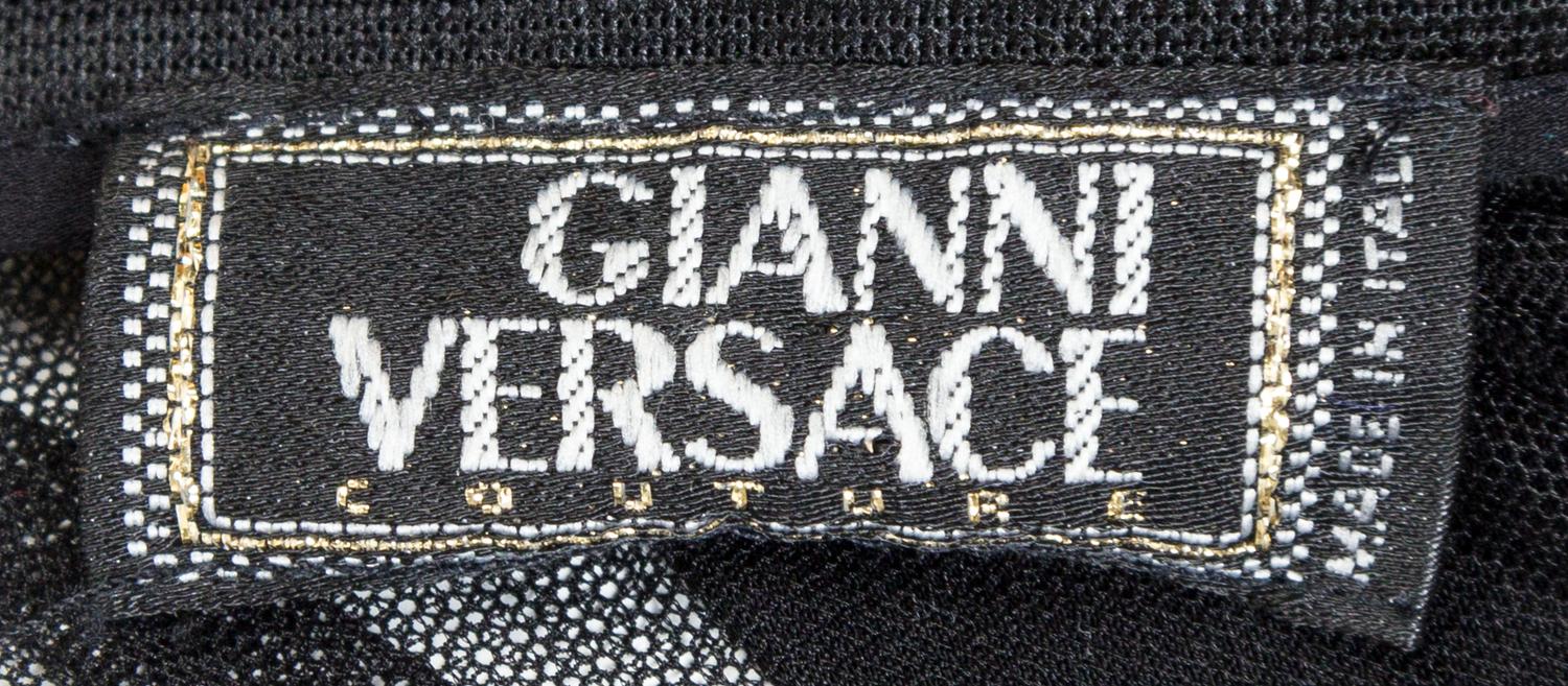 A Gianni Versace Black Sheer Silk Lingerie Dress, Size 42.