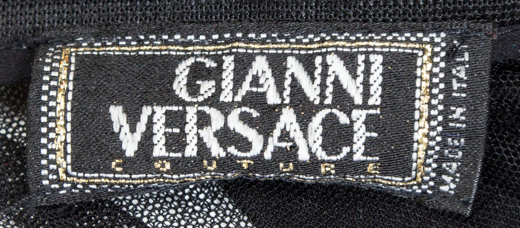 A Gianni Versace Black Sheer Silk Lingerie Dress, Size 42.