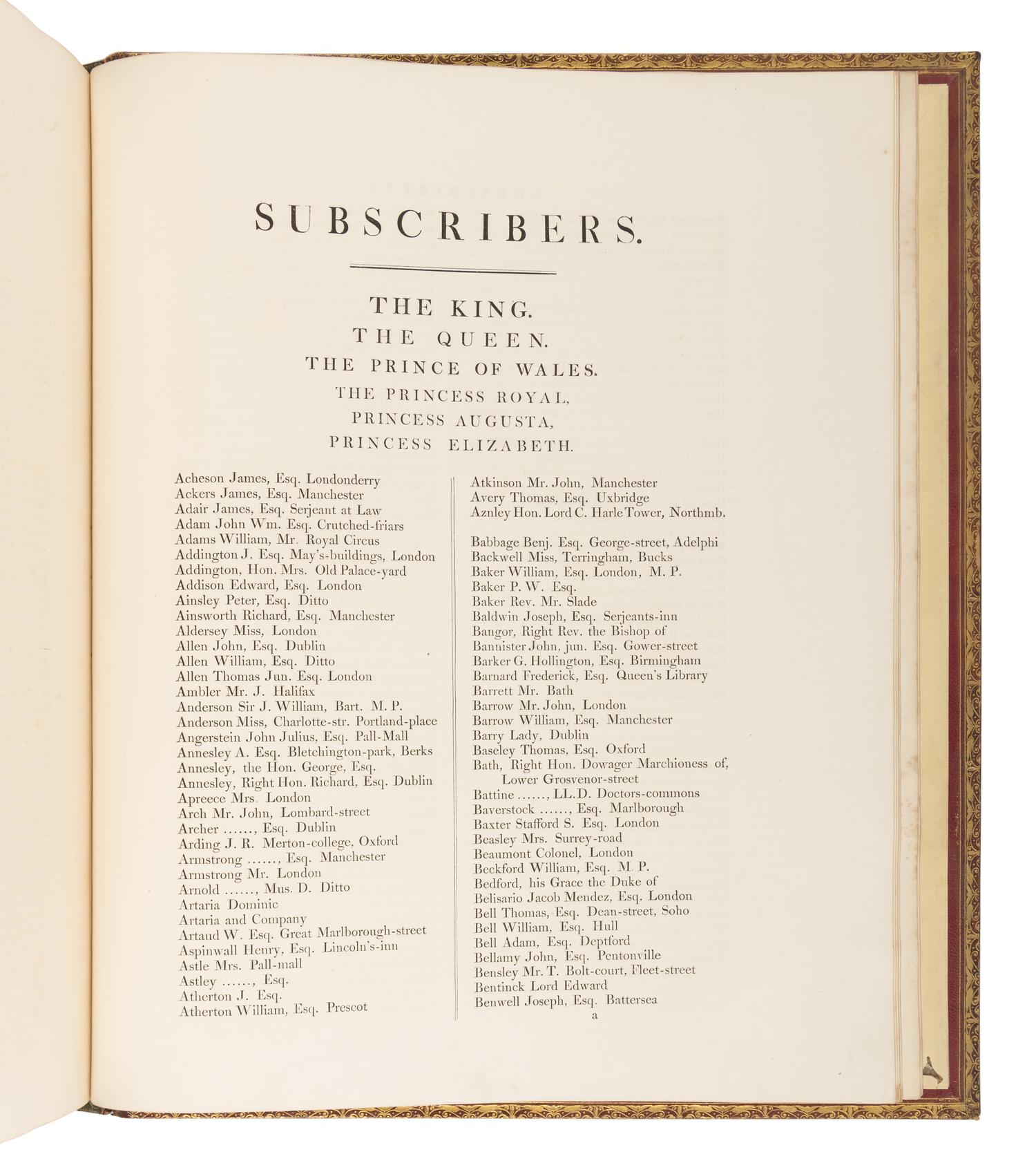 [BIBLE, in English] -- [THE MACKLIN BIBLE]. The Old [and New] Testament, embellished with Engravings, from Pictures and Designs by the Most Eminent English Artists . London: Thomas Bensley for Thomas Macklin, 1800.