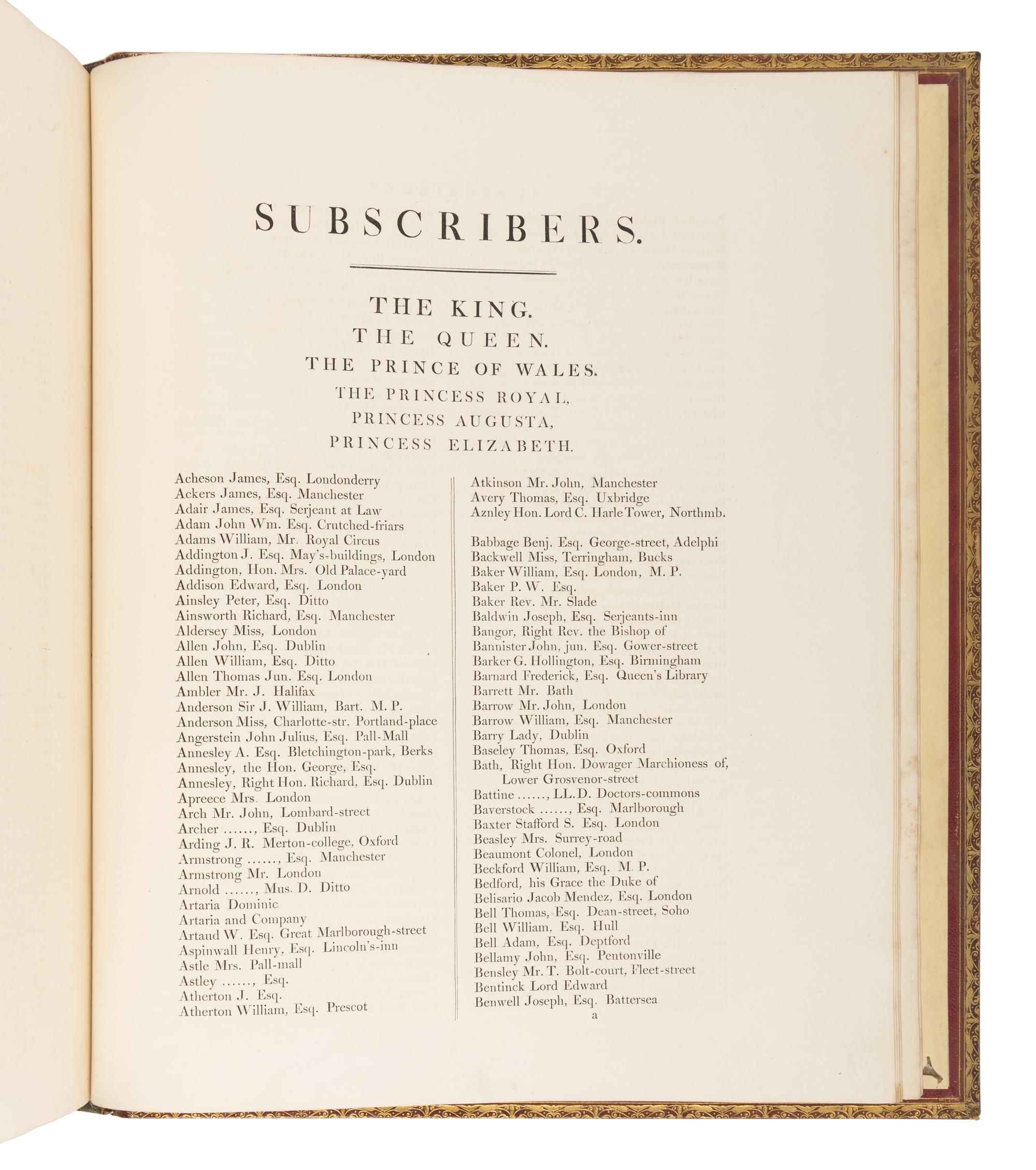 [BIBLE, in English] -- [THE MACKLIN BIBLE]. The Old [and New] Testament, embellished with Engravings, from Pictures and Designs by the Most Eminent English Artists . London: Thomas Bensley for Thomas Macklin, 1800.