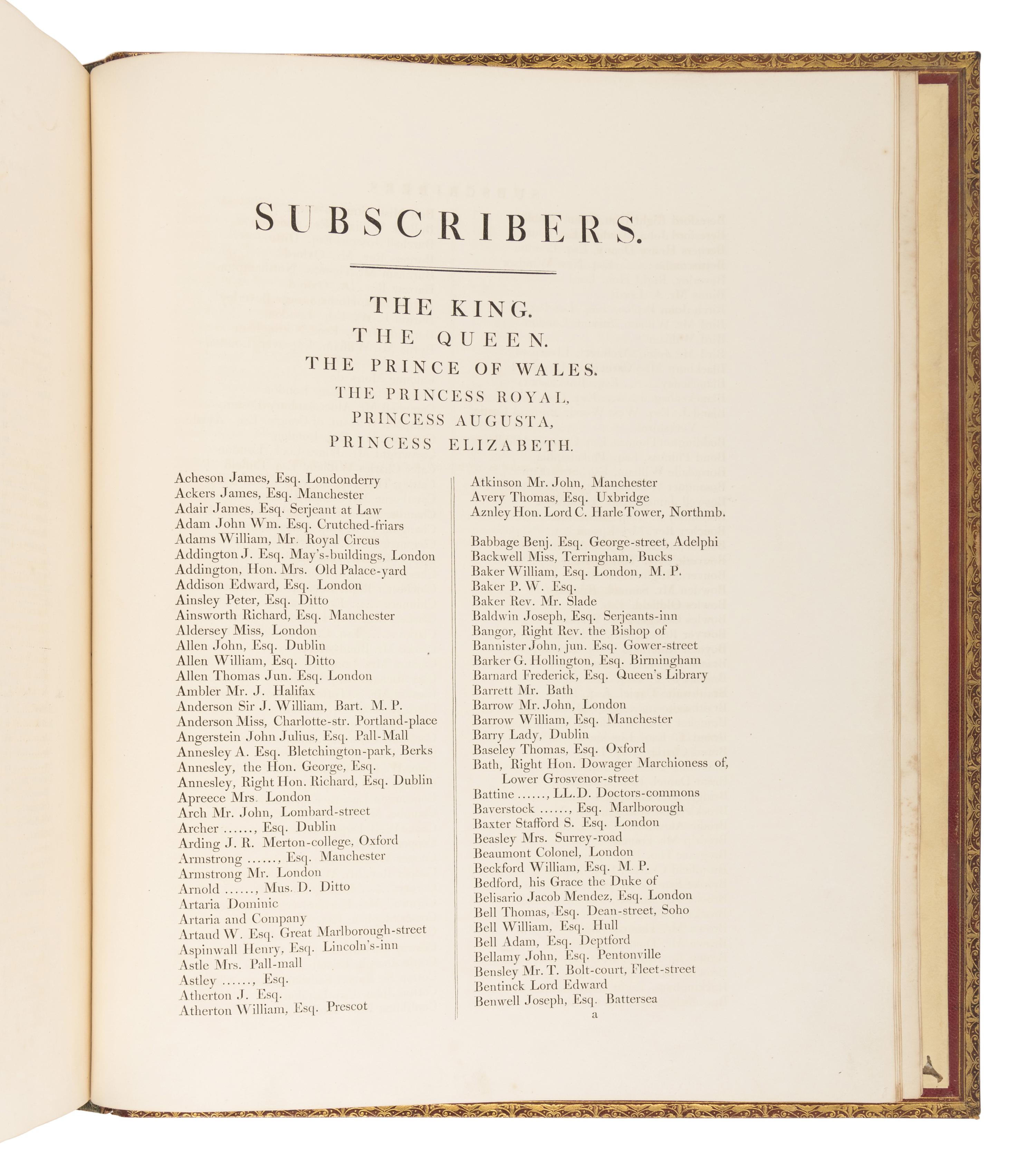 [BIBLE, in English] -- [THE MACKLIN BIBLE]. The Old [and New] Testament, embellished with Engravings, from Pictures and Designs by the Most Eminent English Artists . London: Thomas Bensley for Thomas Macklin, 1800.