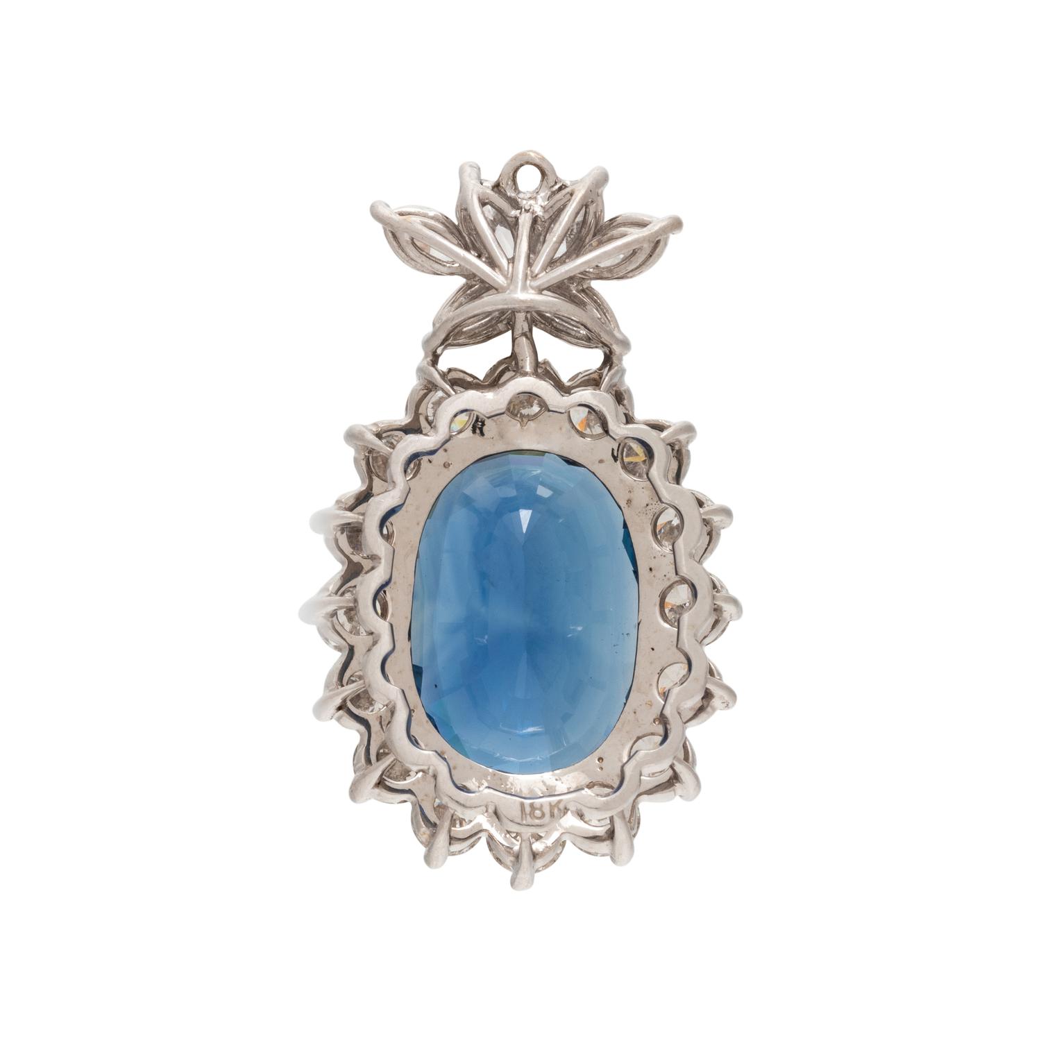SAPPHIRE AND DIAMOND PENDANT