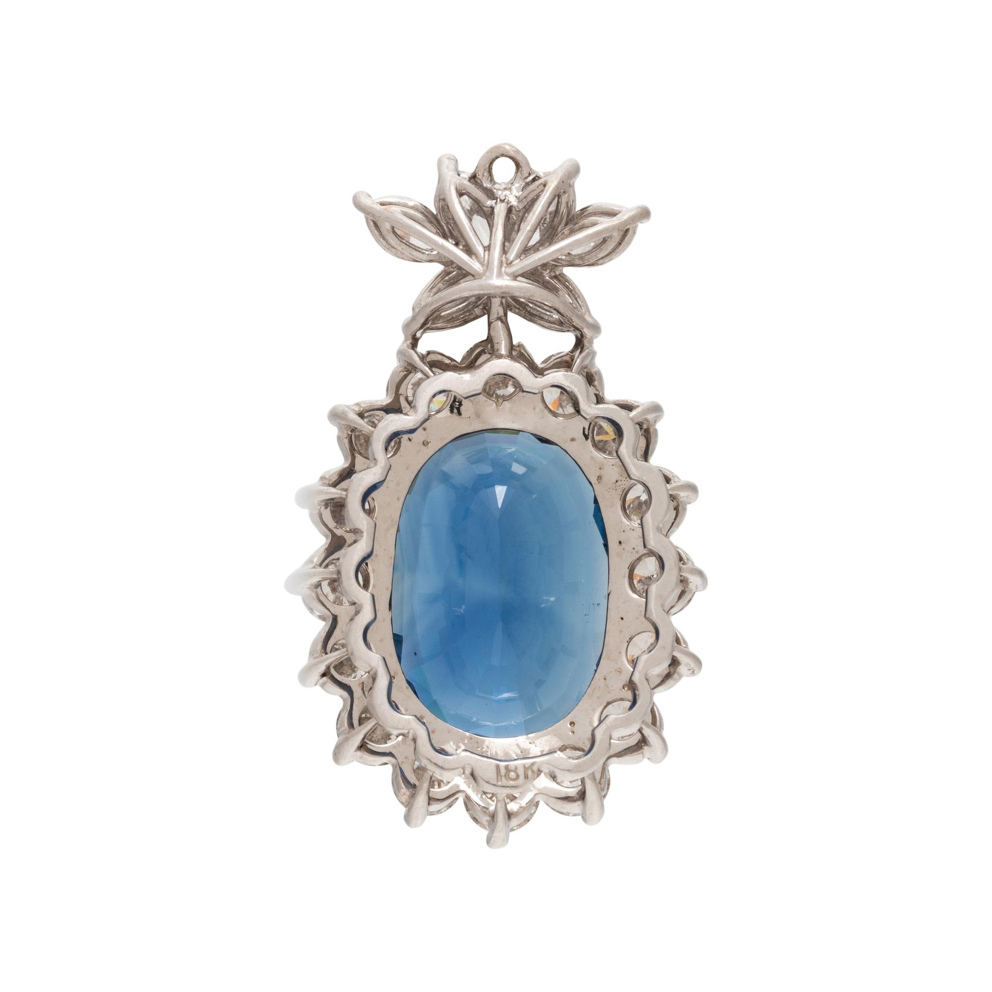 SAPPHIRE AND DIAMOND PENDANT