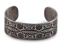 Navajo Stamped Silver Cuff Bracelet