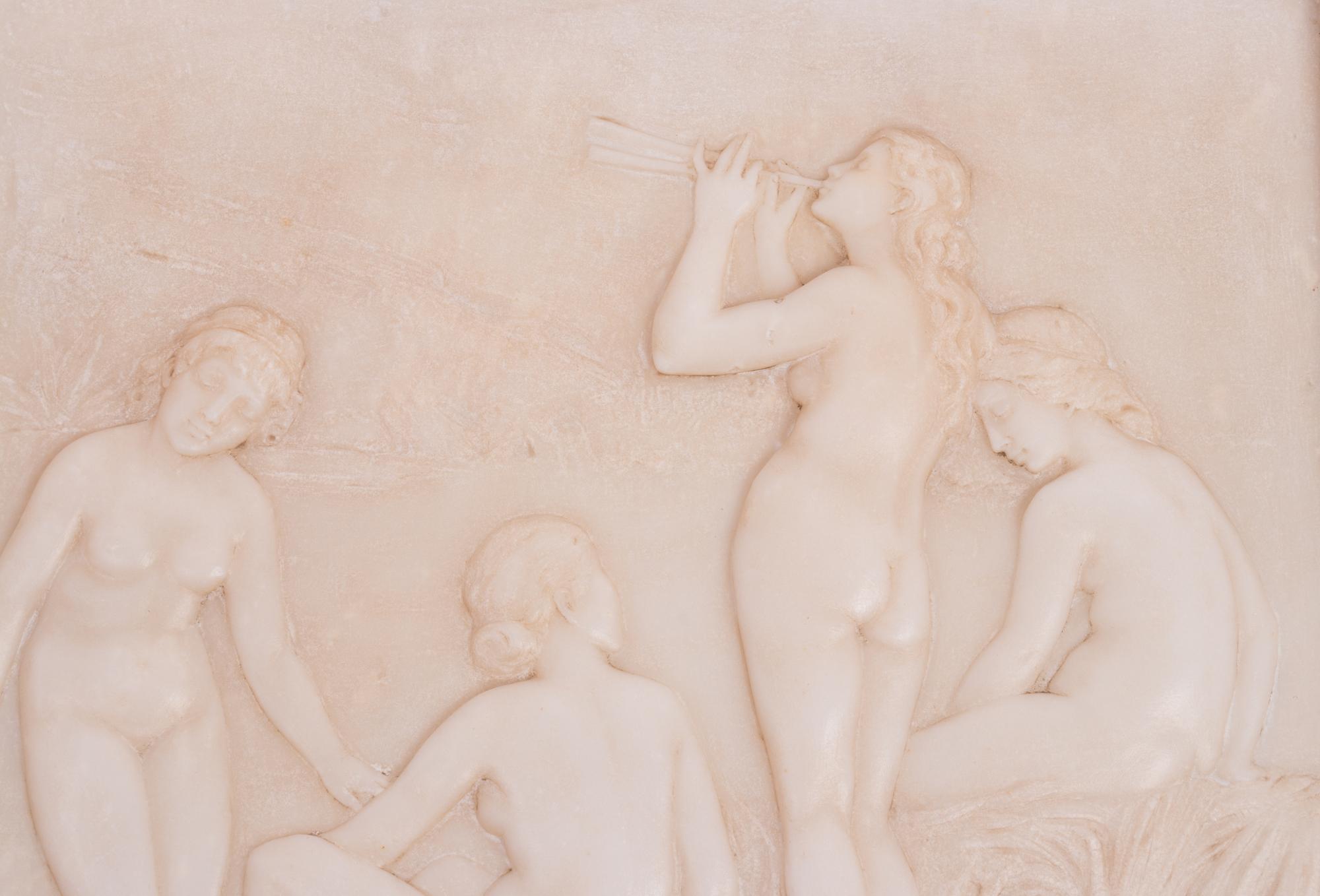 A Pair of Italian White Marble Relief Plaques