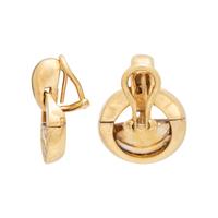 MOVADO, YELLOW GOLD, CITRINE AND DIAMOND RING AND EARCLIPS