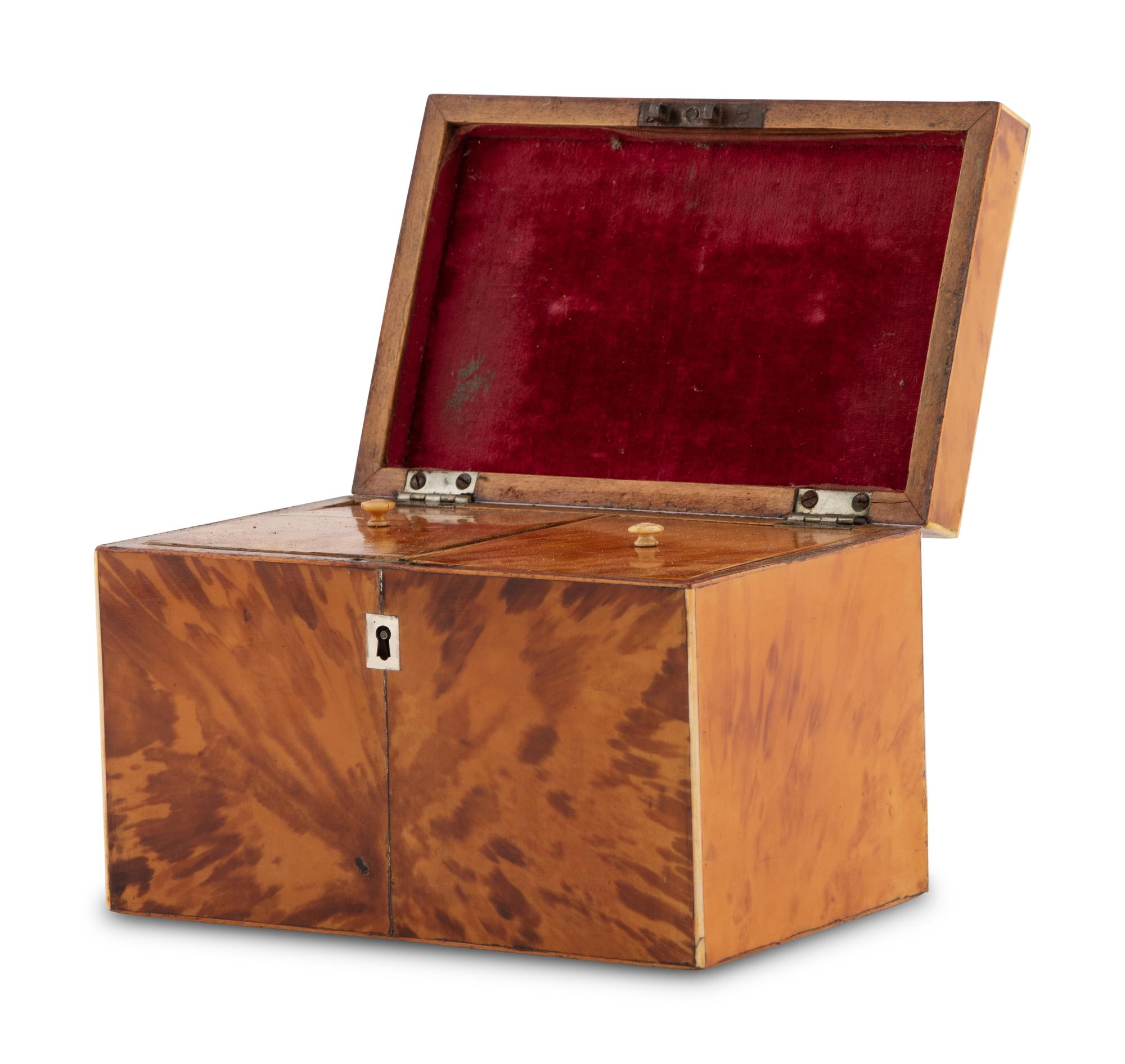A George III Tortoiseshell Tea Caddy