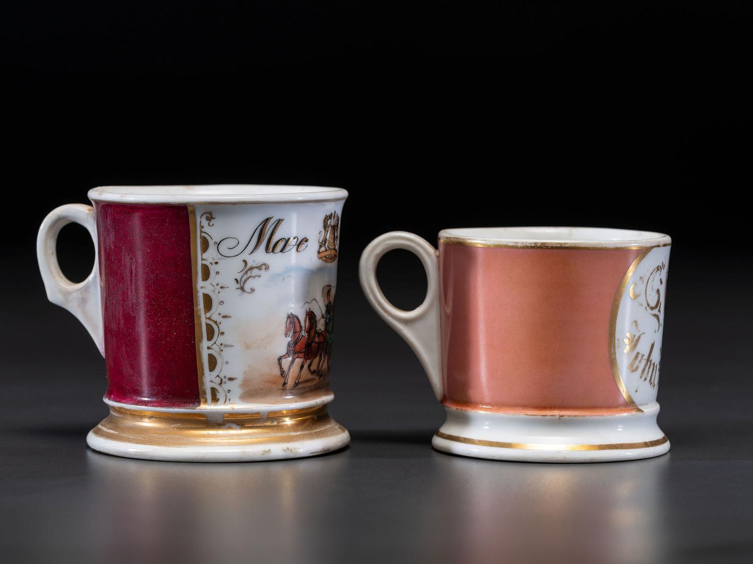 Two Brewer's Porcelain Occupational Shaving Mugs