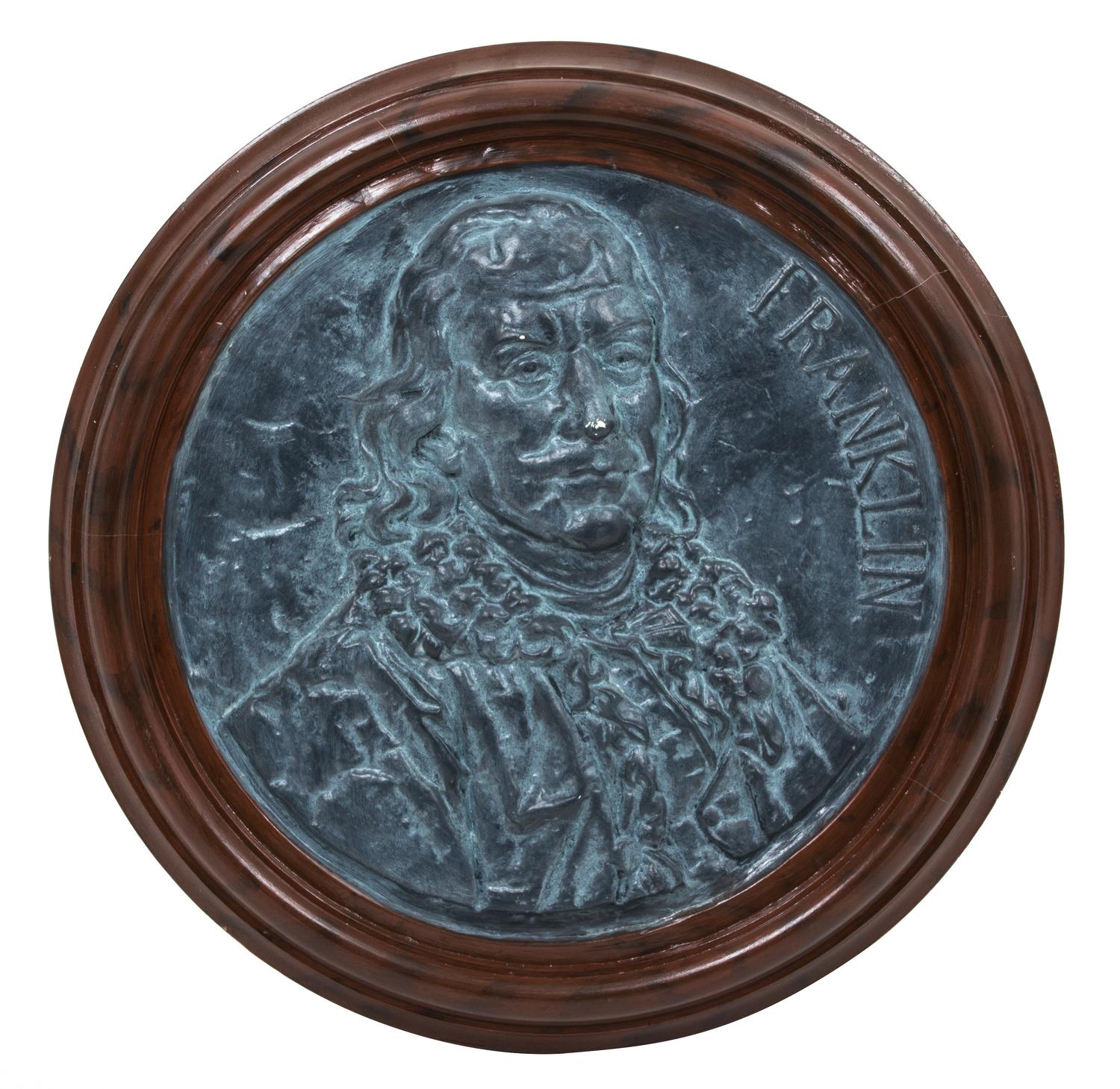 Two Contemporary Molded Plaster Portrait Plaques Diameter 24 inches. — 20TH CENTURY