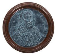 Two Contemporary Molded Plaster Portrait Plaques Diameter 24 inches. — 20TH CENTURY