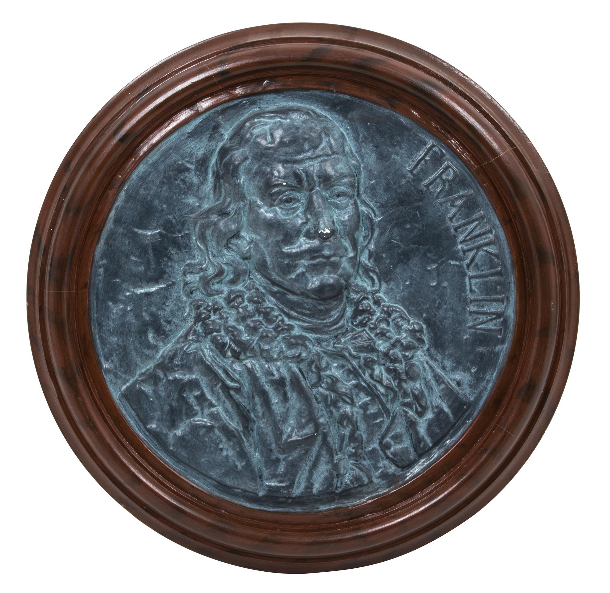 Two Contemporary Molded Plaster Portrait Plaques Diameter 24 inches. — 20TH CENTURY