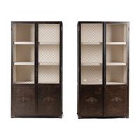 A Pair of French Steel Bookcase Cabinets