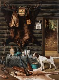 A 'Here's Happy Days' Painted Vitrolite Advertising Panel for I.W. Harper Whiskey