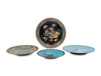 Four Japanese Cloisonné Chargers