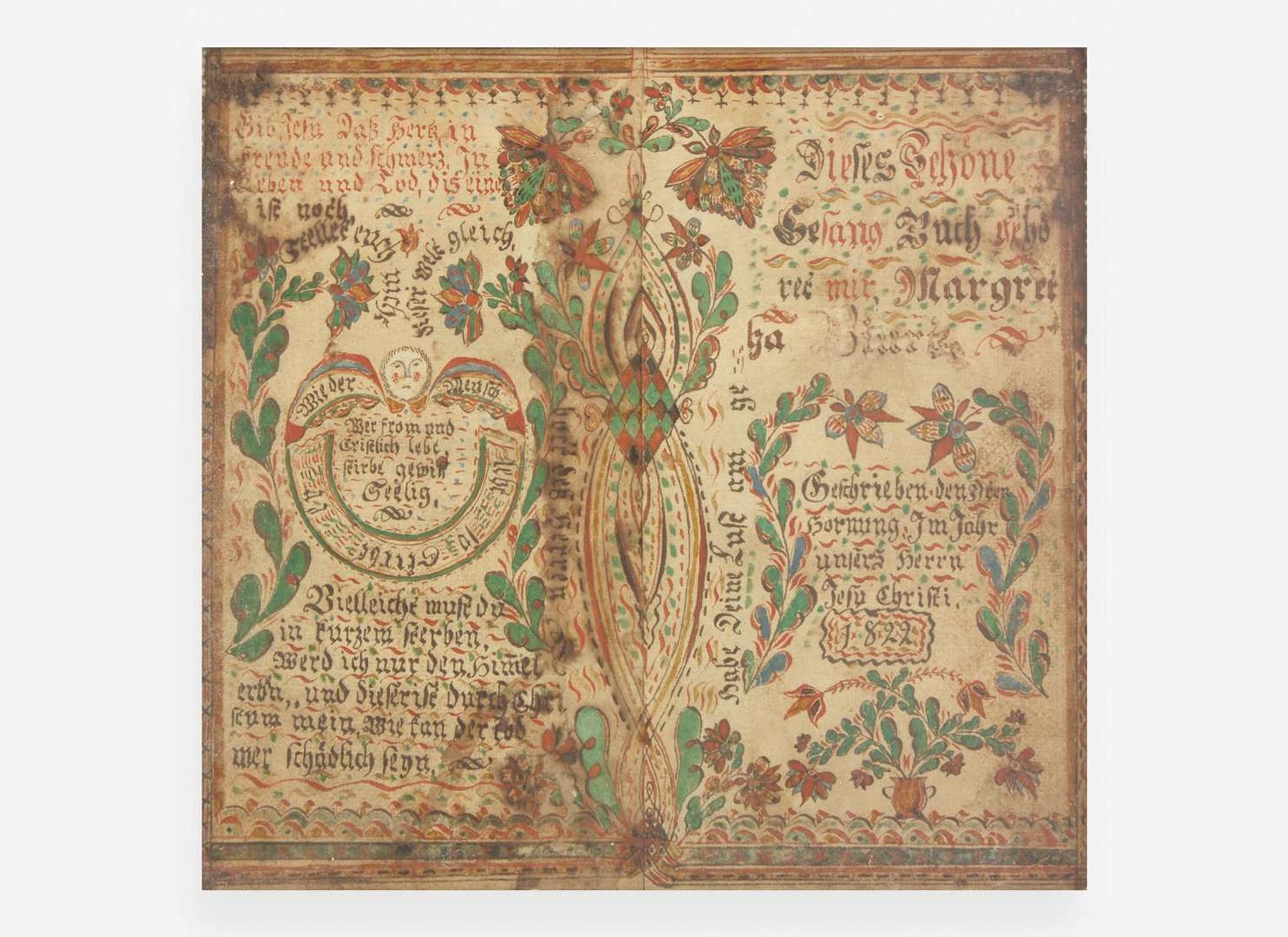The Weber Bookplate Artist or Abraham Latchlew (1799-1870), Fraktur: Bookplate, dated "1822"