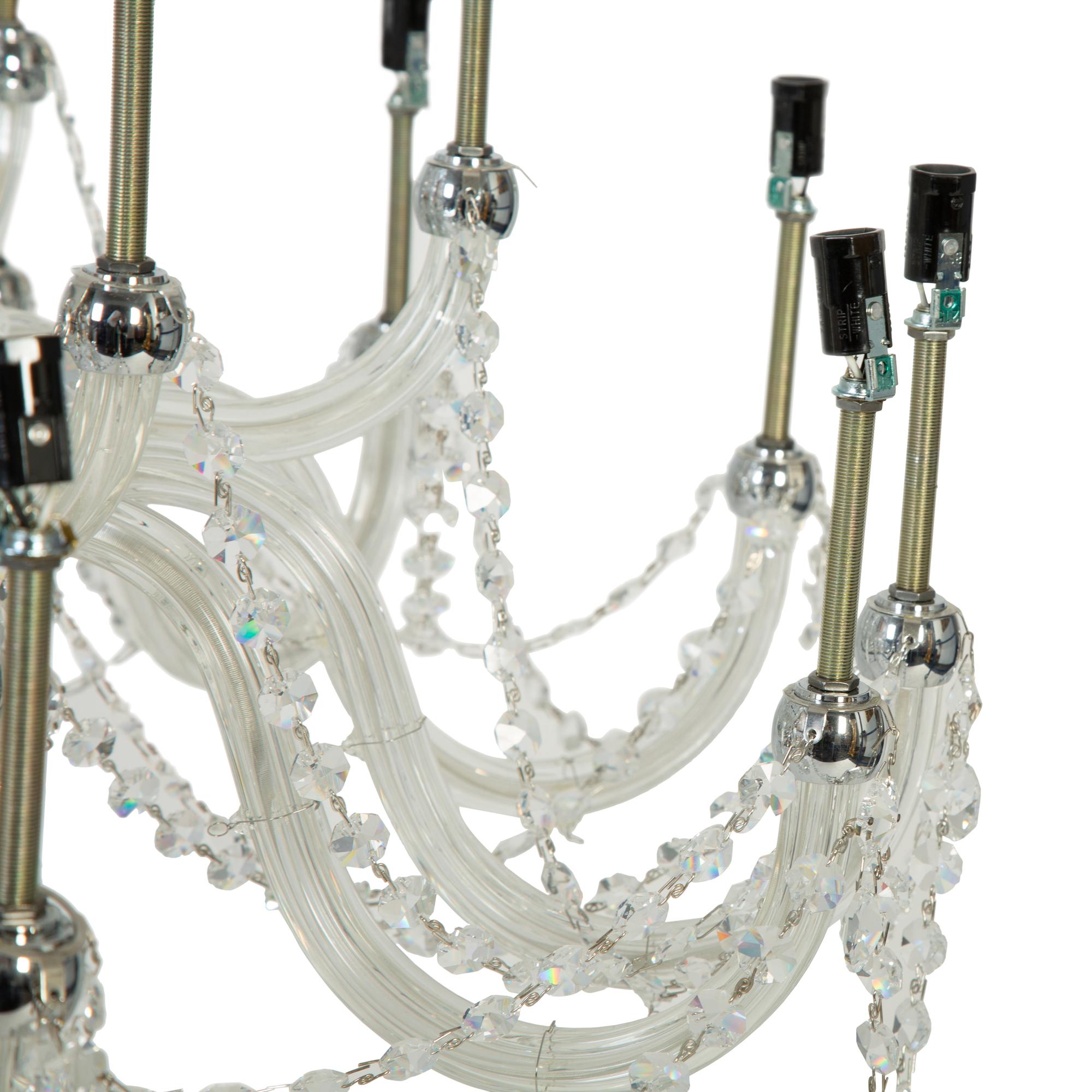 A Schonbek Cut Glass Eighteen-Light Chandelier — 20TH CENTURY
