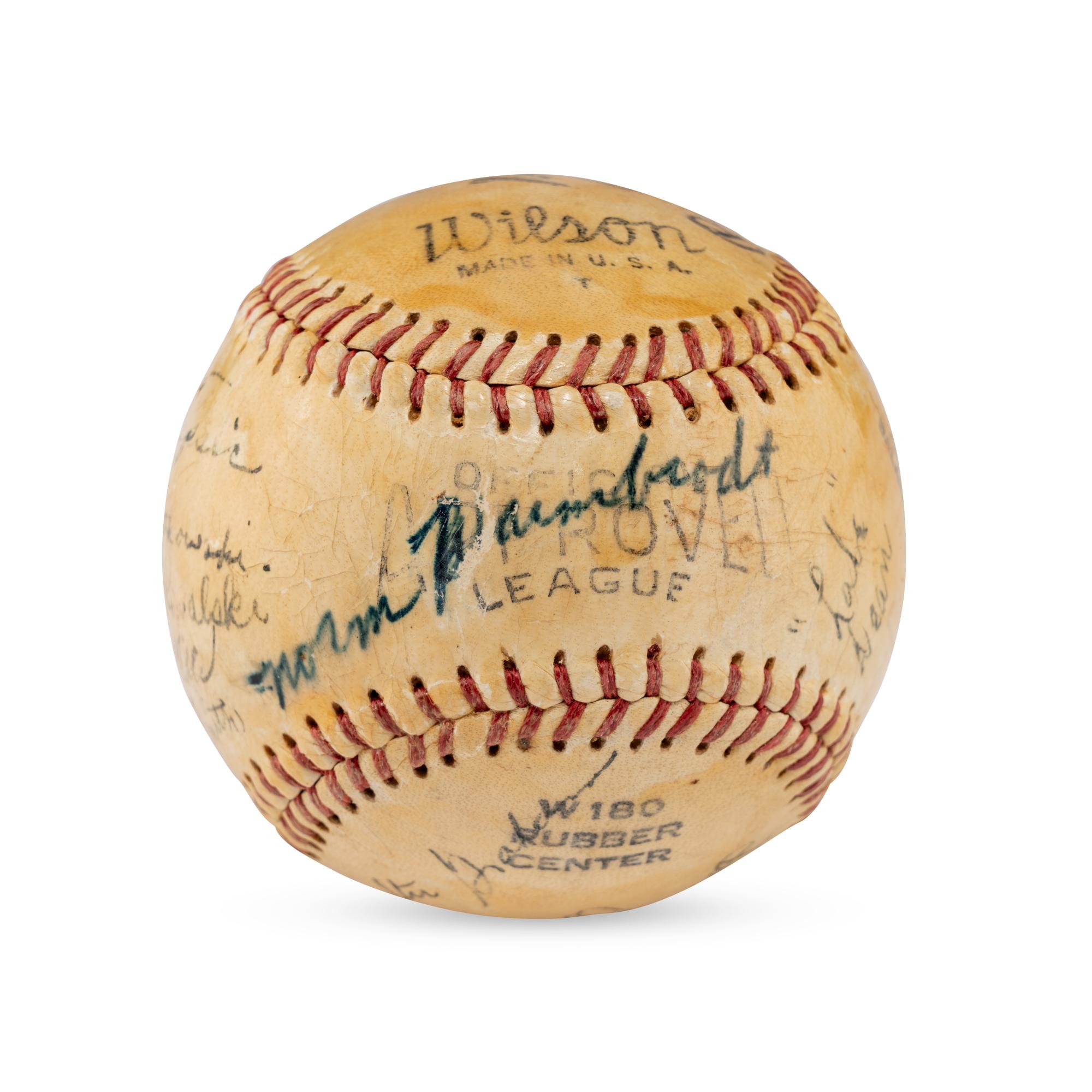 A 1949 Newport News Dodgers Team Signed Autograph Baseball