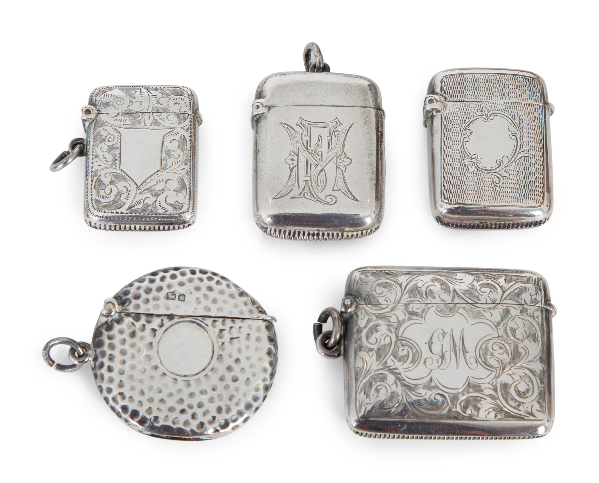 A Collection of Nine English Silver Smoking Accessories — 19TH/20TH CENTURY