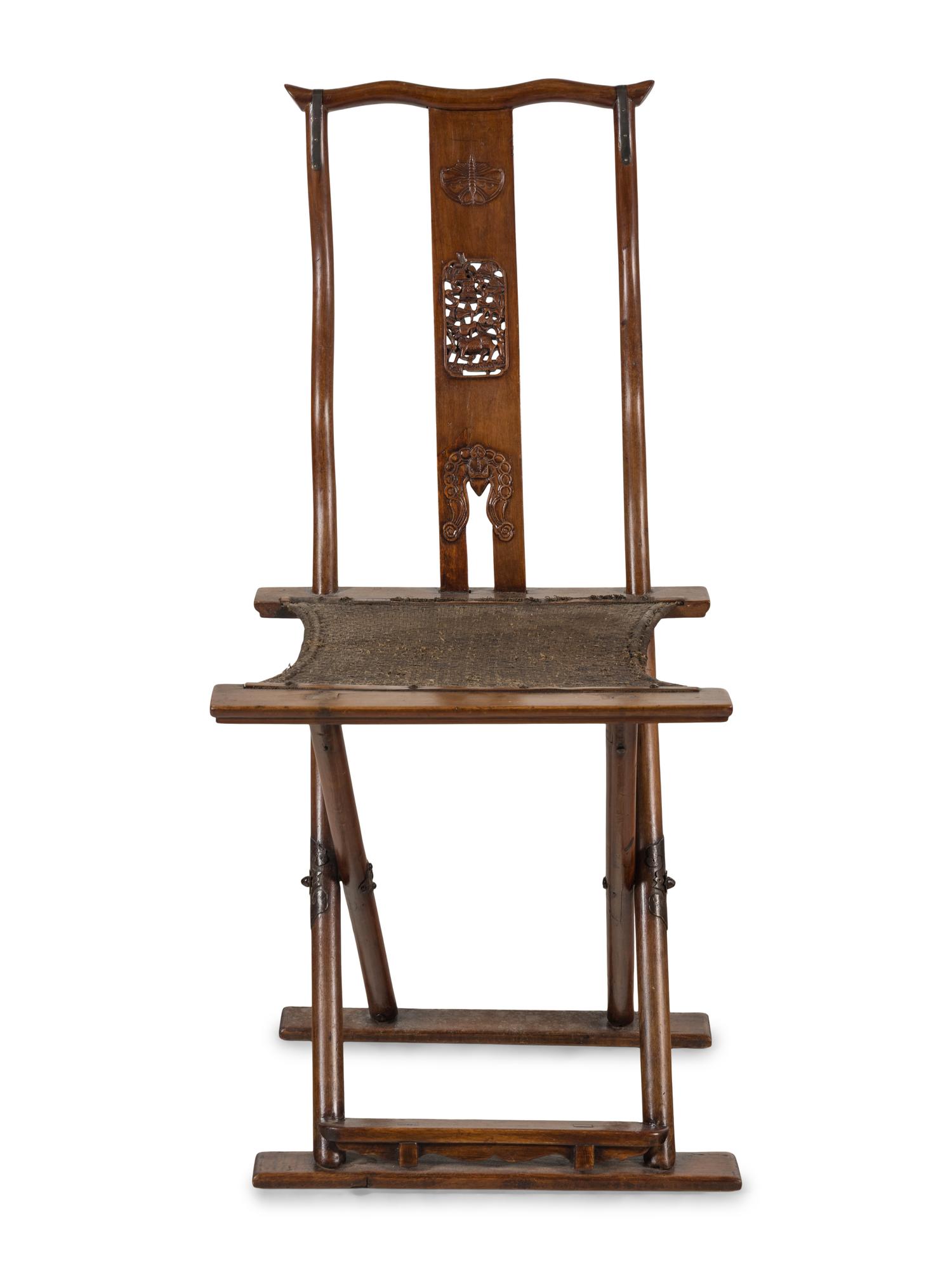 A Chinese Hardwood Folding Chair, Jiaoyi, 19th Century — 清中晚期 硬木交椅