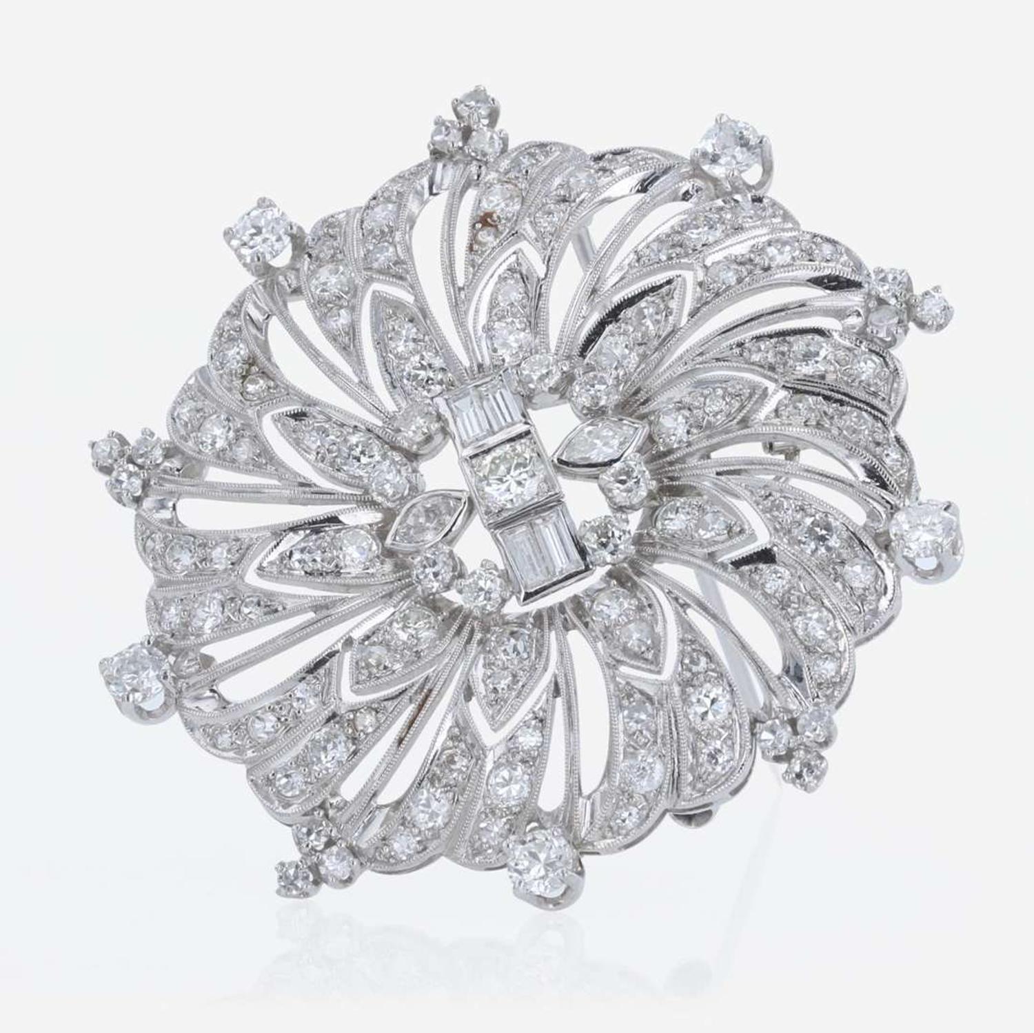 14K White Gold and Diamond Pendant